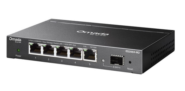 Omada ES206X-M2 switch Gestionado L2 2.5G Ethernet (100/1000/2500) Montaje en pared/escritorio Negro