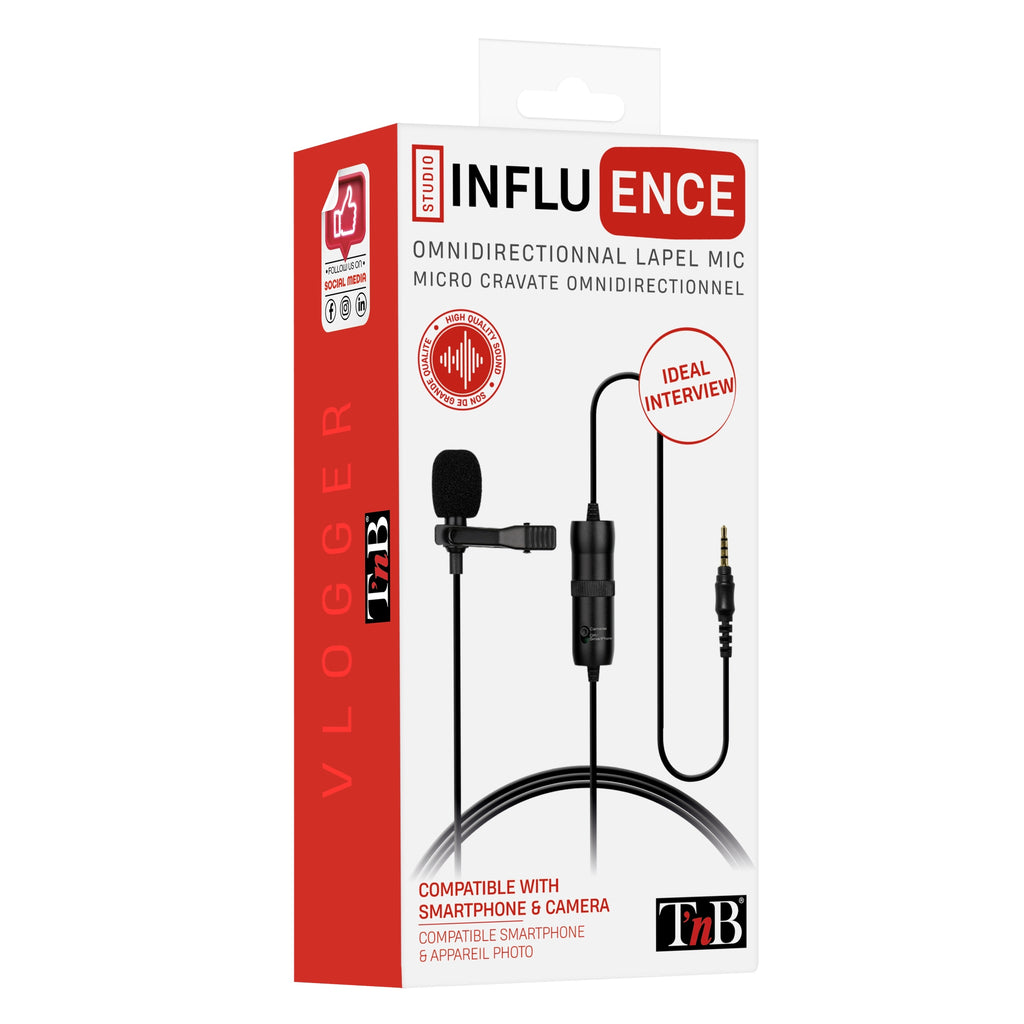 INLAPMIC2 micrfono Negro Micrfono con pinza de enganche