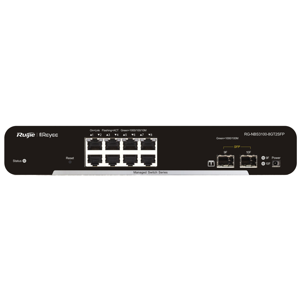 RG-NBS3100-8GT2SFP switch Gestionado L2 Gigabit Ethernet (10/100/1000) Negro