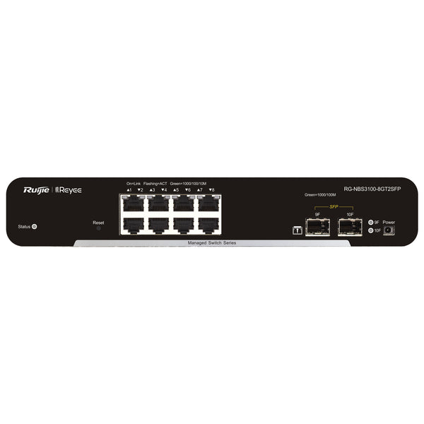 RG-NBS3100-8GT2SFP switch Gestionado L2 Gigabit Ethernet (10/100/1000) Negro