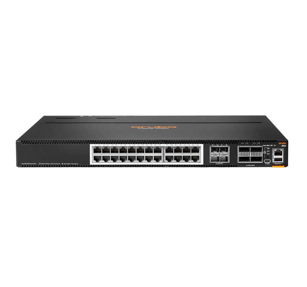 Aruba Networking CX 8100 24x10G Base-T 4x10G SFP+ 4x40/100G QSFP28 FB 3Fan 2AC PSU Gestionado L3 10G Ethernet (100/1000/10000) 1U