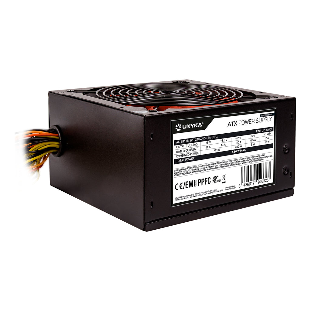 UK210551 unidad de fuente de alimentacin 550 W 20+4 pin ATX ATX Negro  Rojo