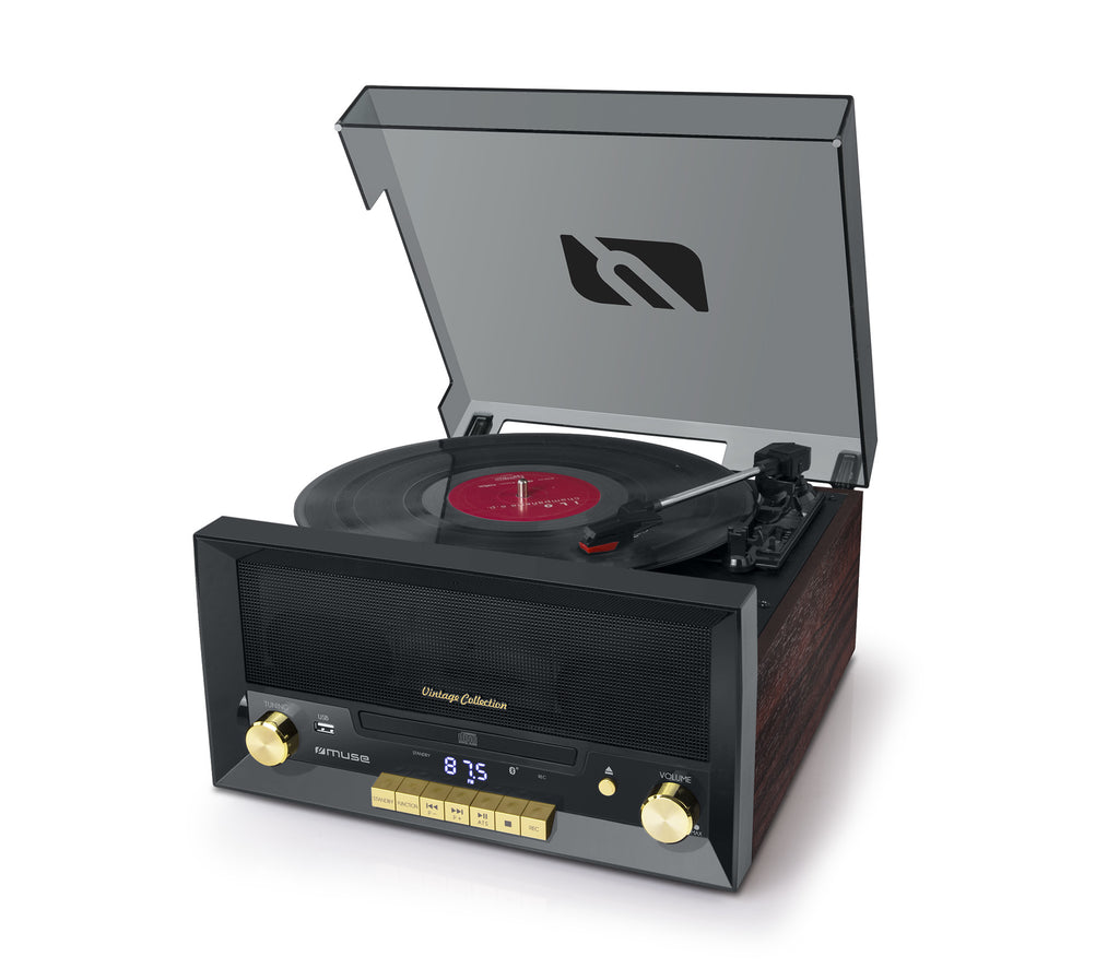 MT112W tocadisco Tocadiscos de traccin por correa Marrn Automtico