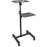 Soporte Mvil para Proyector y Ordenador Porttil - Carrito de Servicio Pesado para Proyector (2 Estantes) - de Altura Ajustable para Presentaciones - con Ruedas Bloqueables
