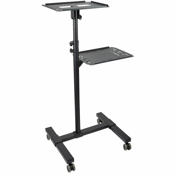 Soporte Mvil para Proyector y Ordenador Porttil - Carrito de Servicio Pesado para Proyector (2 Estantes) - de Altura Ajustable para Presentaciones - con Ruedas Bloqueables