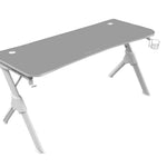 MGD140  Escritorio Ergonmica Gaming  Soporte Auriculares y Bebidas  Escritorio PC  140x60cm  Blanco