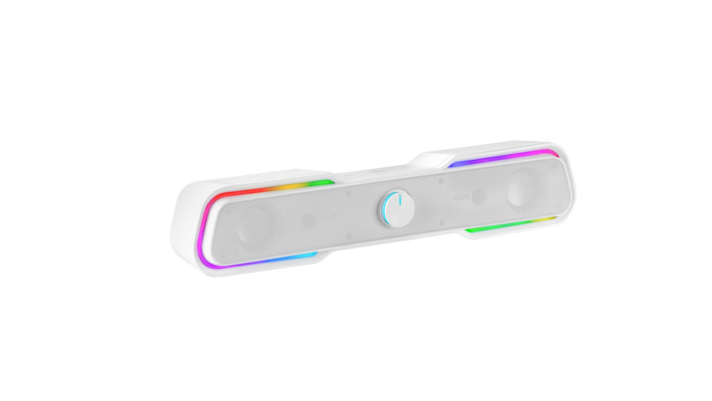 MSBXW Blanco  Barra de Sonido RGB  Bluethooth 5.0+Jack 3.5  Sonido DSP 10W