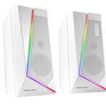 ALTAVOCES 2.0 BLUETOOTH 5.0 MS7 WHITE 20W RMS ILUMINACION RGB DINAMICO PROCESADOR DSP