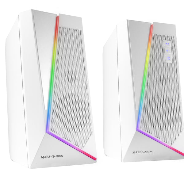 ALTAVOCES 2.0 BLUETOOTH 5.0 MS7 WHITE 20W RMS ILUMINACION RGB DINAMICO PROCESADOR DSP