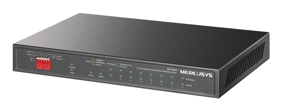 MS110GMP switch Gigabit Ethernet (10/100/1000) Energa sobre Ethernet (PoE) Negro