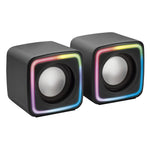 MSCUBE Negro  Altavoces Gaming RGB Compactos  Procesador Sonido DSP 8W  Control Volumen