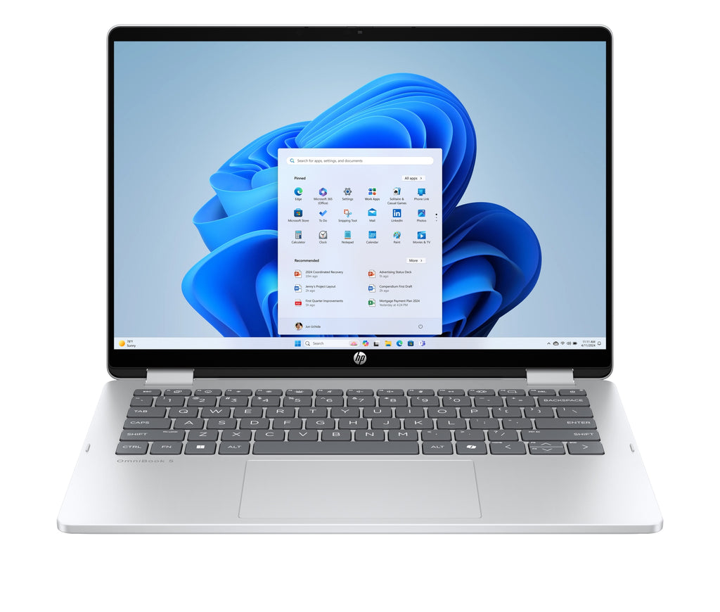 OmniBook 5 Flip 2-in-1 Laptop 14-fp0057ns Intel Core 7 150U 35 6 cm (14") Pantalla tctil 2K 16 GB LPDDR5-SDRAM 1 TB SSD Wi-Fi 6 (802.11ax) Windows 11 Home Plata