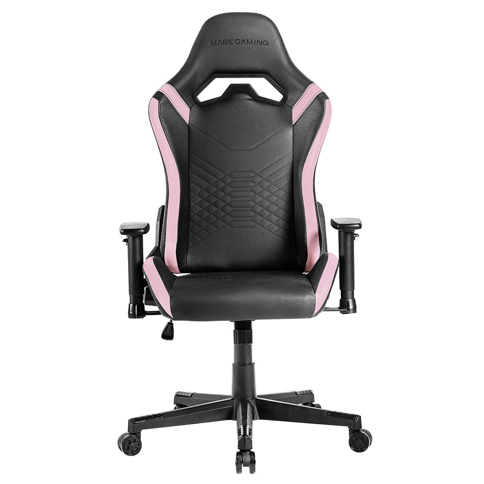 MGC-PRO  Silla Gaming Profesional  Acabado Cuero PU  Reposabrazos 2D y Respaldo Reclinable 135  Cojines Lumbar y Cervical Soft-Touch  Ruedas XL y Pistn Gas Clase 4  Rosa