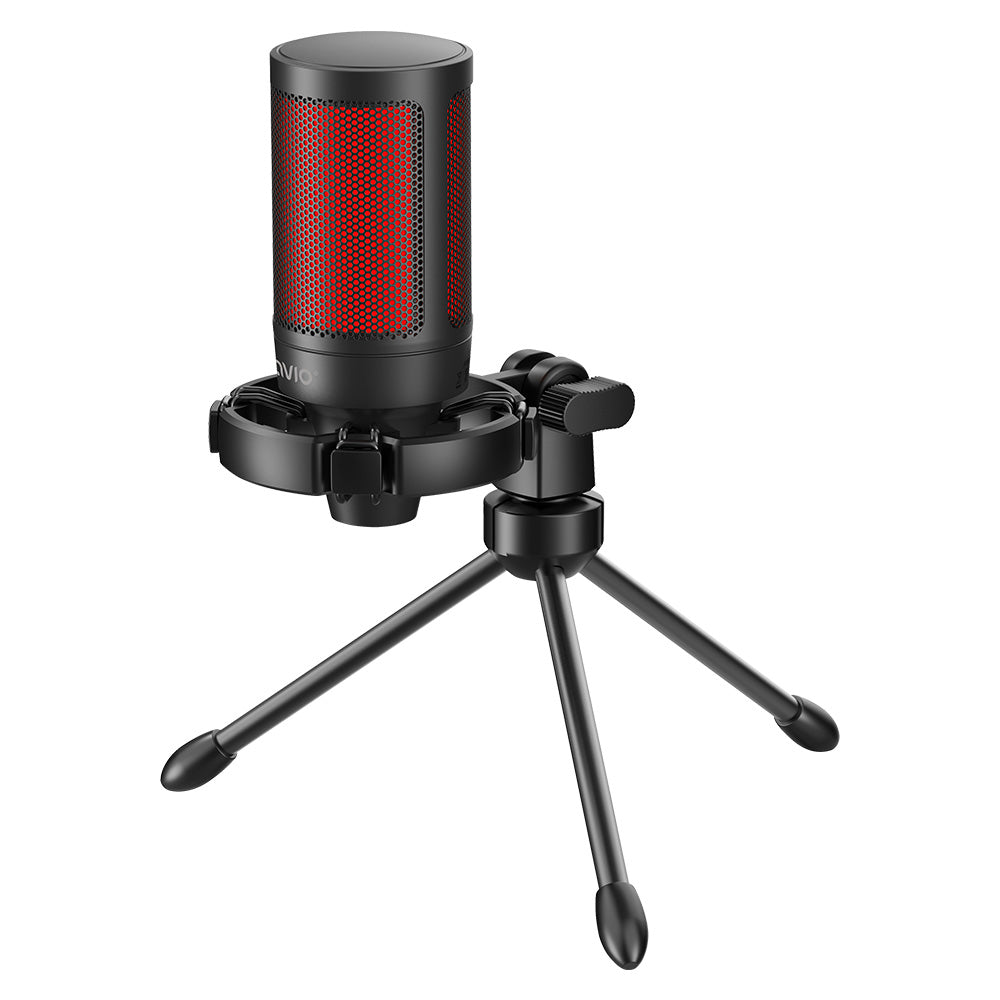 wired gaming microphone with backlight tripod USB SONAR PRO Negro  Rojo Micrfono para videoconsola