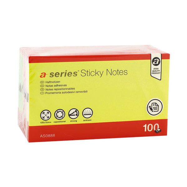 BLOC NOTAS A-SERIES STICKY 75X125 NEON AS0888