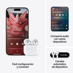Apple Airpods 4 Bluetooth con Cancelacion Activa de Ruido Blanco MXP93ZM/A