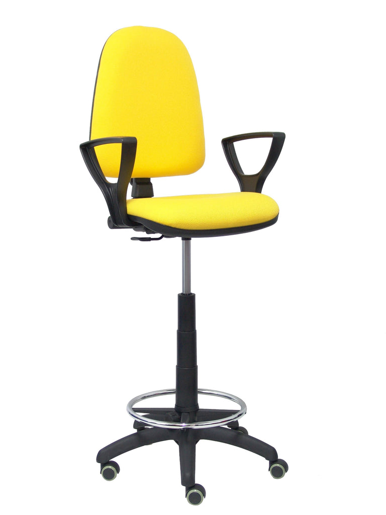 Taburete Ayna bali amarillo brazos fijos ruedas de parqu