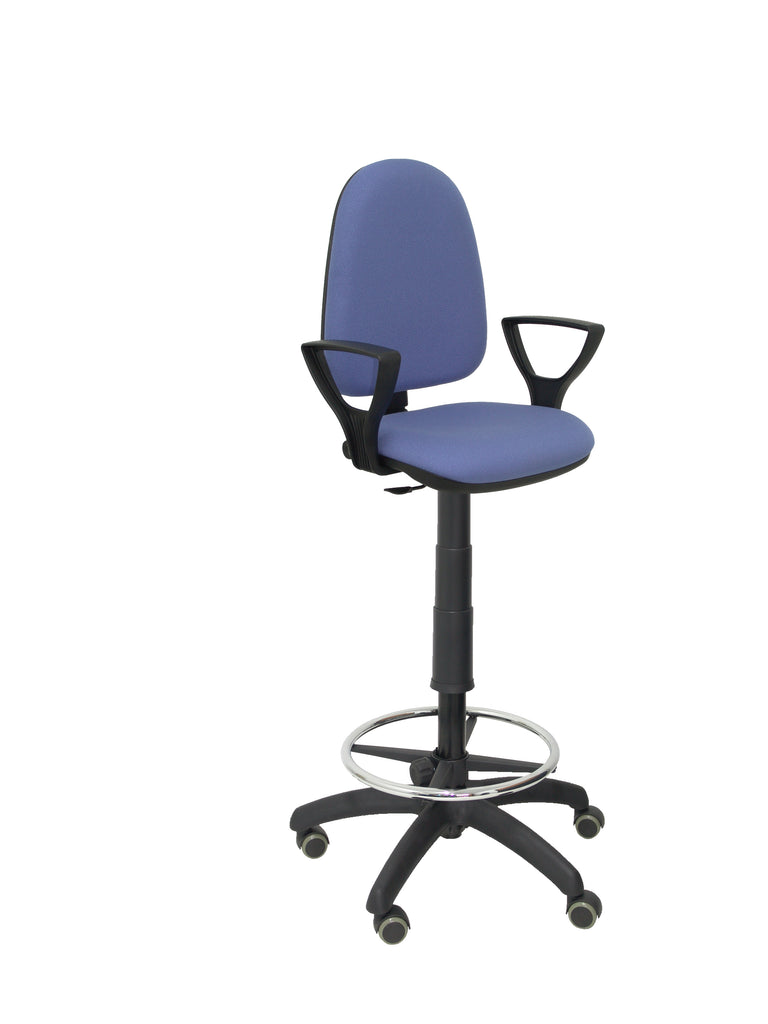 Taburete Ayna bali azul claro brazos fijos ruedas de parqu