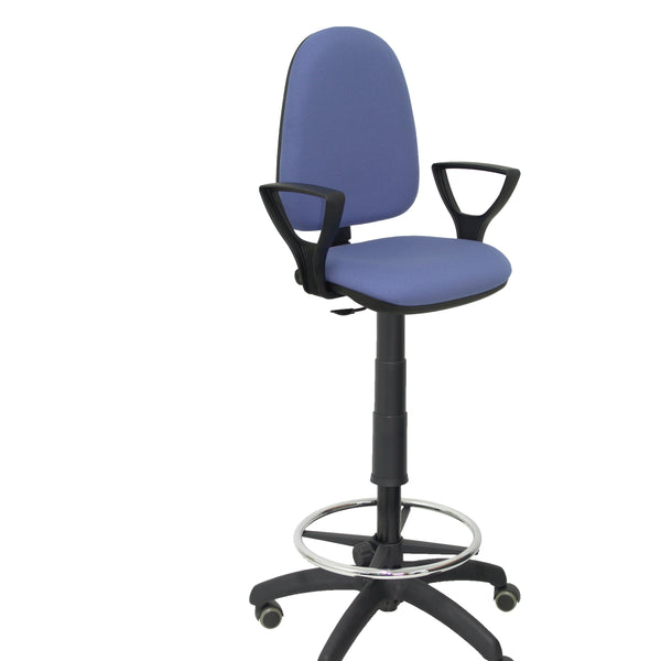 Taburete Ayna bali azul claro brazos fijos ruedas de parqu