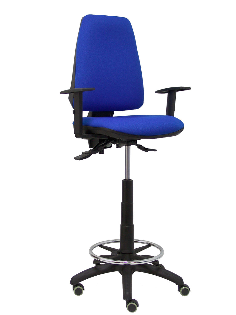 Taburete Elche S bali azul brazos regulables ruedas de parqu