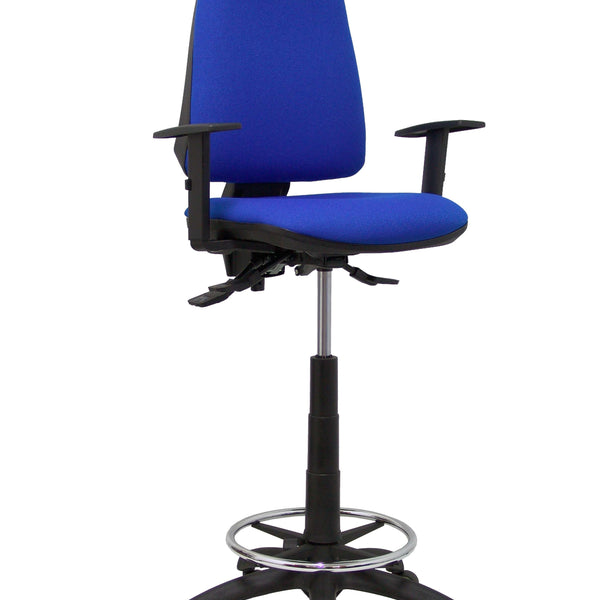 Taburete Elche S bali azul brazos regulables ruedas de parqu