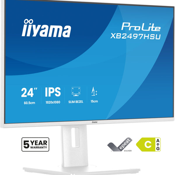 ProLite XB2497HSU-W1 pantalla para PC 60 5 cm (23.8") 1920 x 1080 Pixeles Full HD LED Blanco