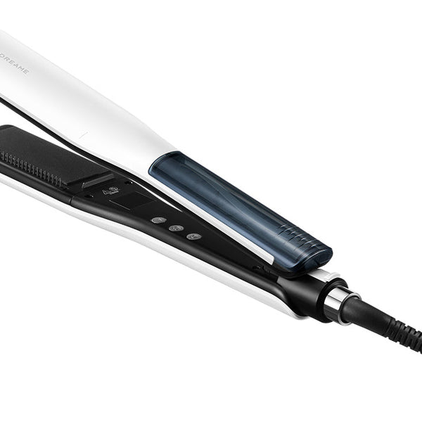 AuraSteam Plancha de pelo Vapor Blanco  Negro 68 W 1 8 m