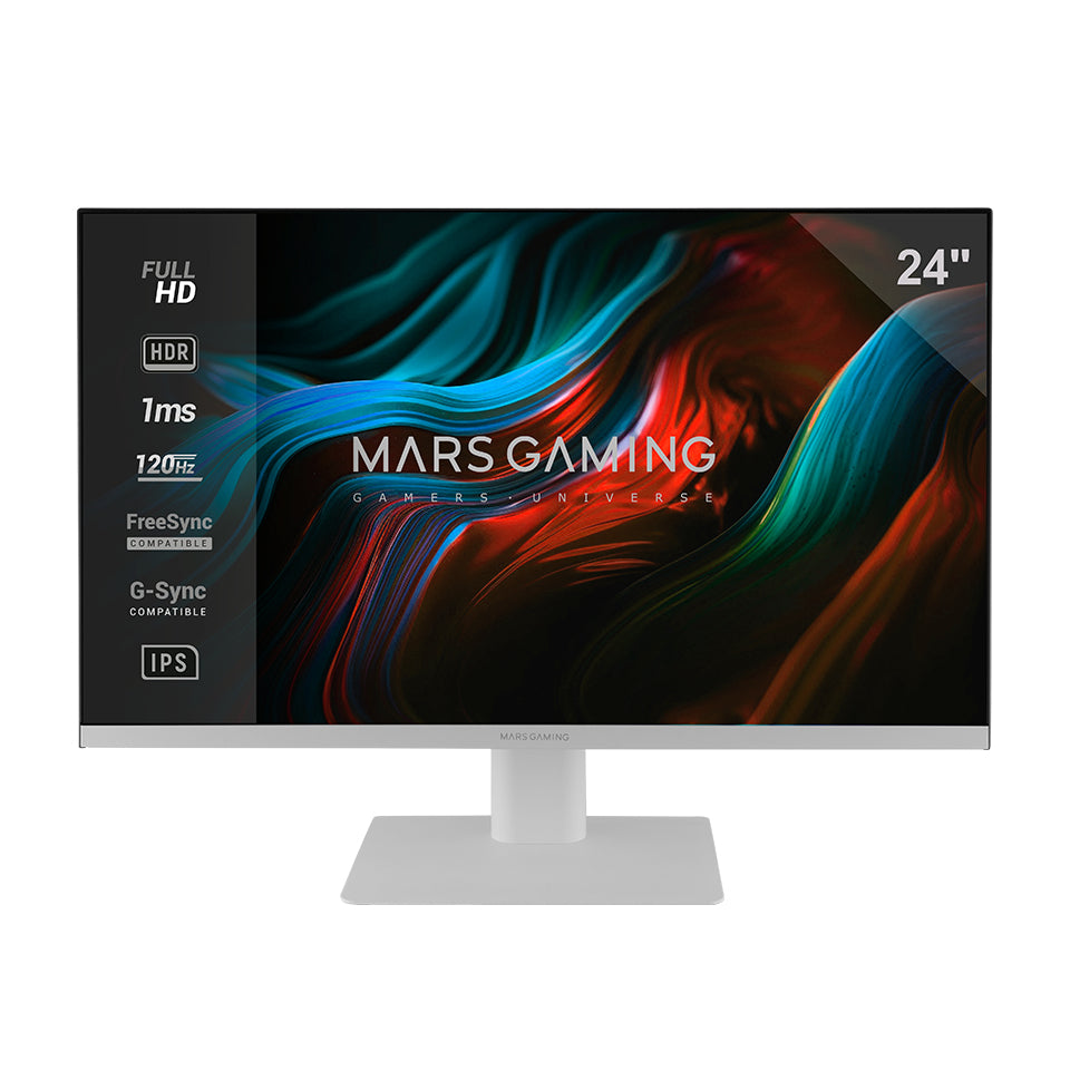 MV-24  Monitor 24 IPS FHD 120Hz  HDR10 1ms  FreeSync y G-SYNC  Monitor PC con Altavoces Integrados  Inclinacin 25  Low Blue Light y Flicker Free  HDMI + DisplayPort + Jack 3.5mm  Blanco