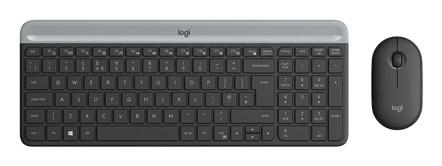 Slim MK470 teclado Ratn incluido Universal RF inalmbrico QWERTY Espaol Grafito