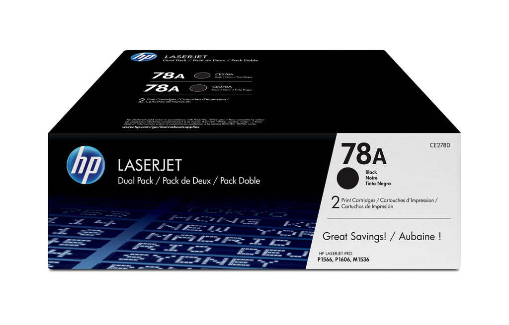 Pack de ahorro de 2 cartuchos de tner original LaserJet 78A negro