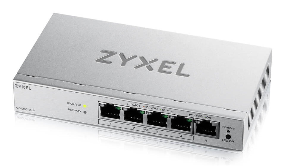 GS1200-5HPV3 Gestionado L2 Gigabit Ethernet (10/100/1000) Energa sobre Ethernet (PoE) Escritorio Gris