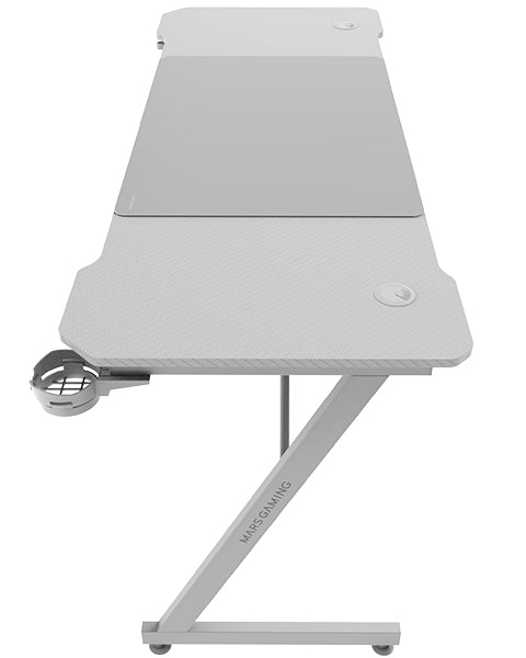 MGD-X160  Mesa Gaming Ergonmica  Superficie en Fibra de Carbono  Estructura Metlica  Alfombrilla XXL  Soporte Auriculares y Bebida  Gestin Cableado  Escritorio Gaming 160x60cm  Blanco