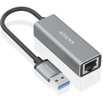 Conversor USB 3.0 a ethernet Gigabit 10/100/1000 Mbps  Gris  15cm