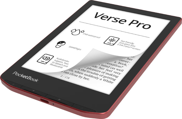 Verse Pro lectore de e-book Pantalla tctil 16 GB Wifi Negro  Rojo