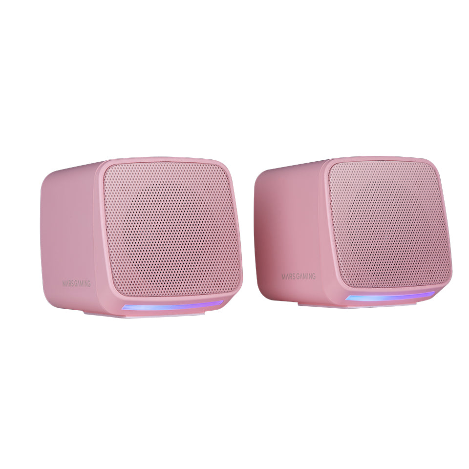 MS-PRO  Altavoces Compactos 10W  Iluminacin RGB Flow Dinmica  Altavoz PC con Caja de Control y Entrada Jack 3.5mm  Altavoces Gaming Compatibles con PC / Mac / Smartphone / Tablet  Rosa
