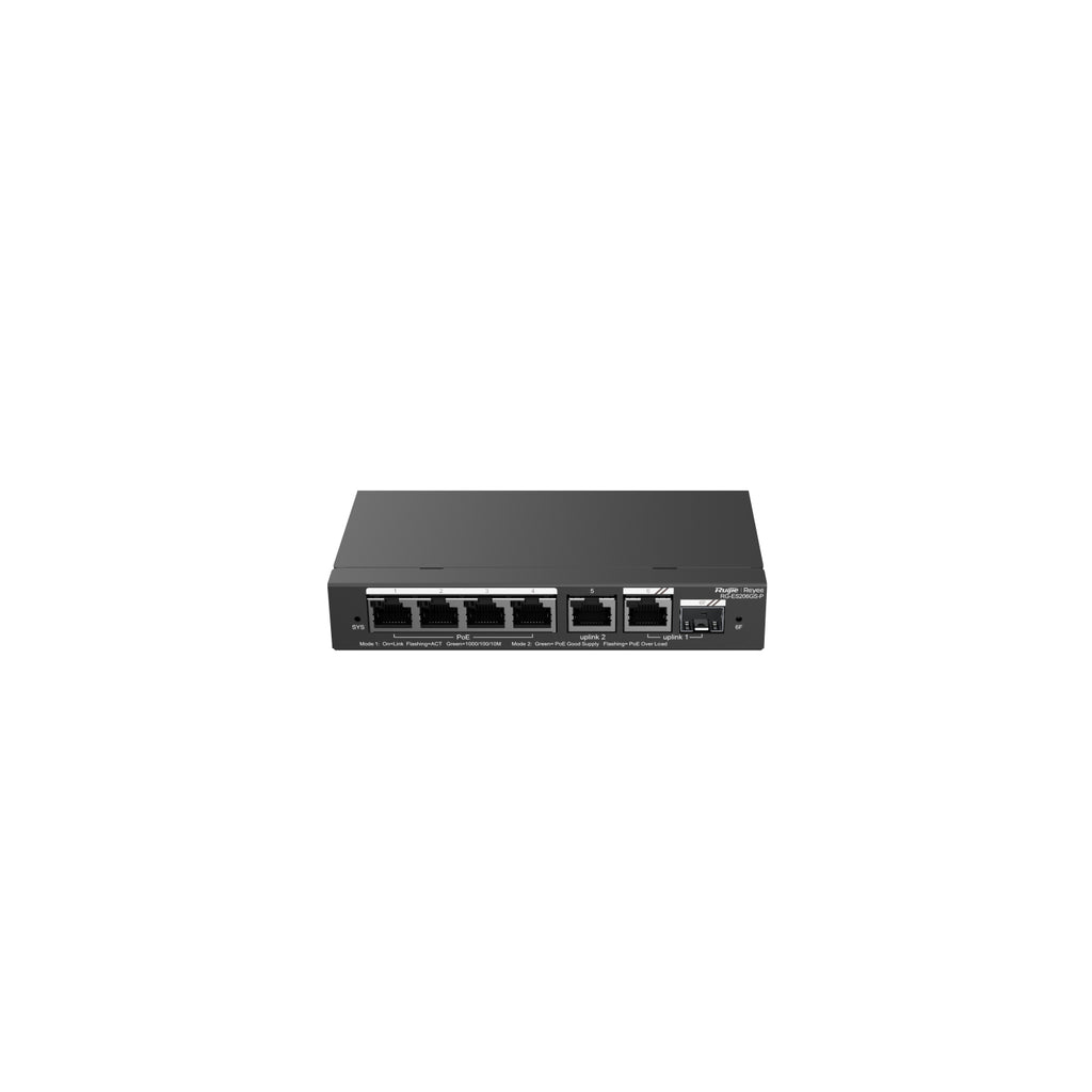 RG-ES206GS-P switch Gestionado L2 Gigabit Ethernet (10/100/1000) Energa sobre Ethernet (PoE) Negro