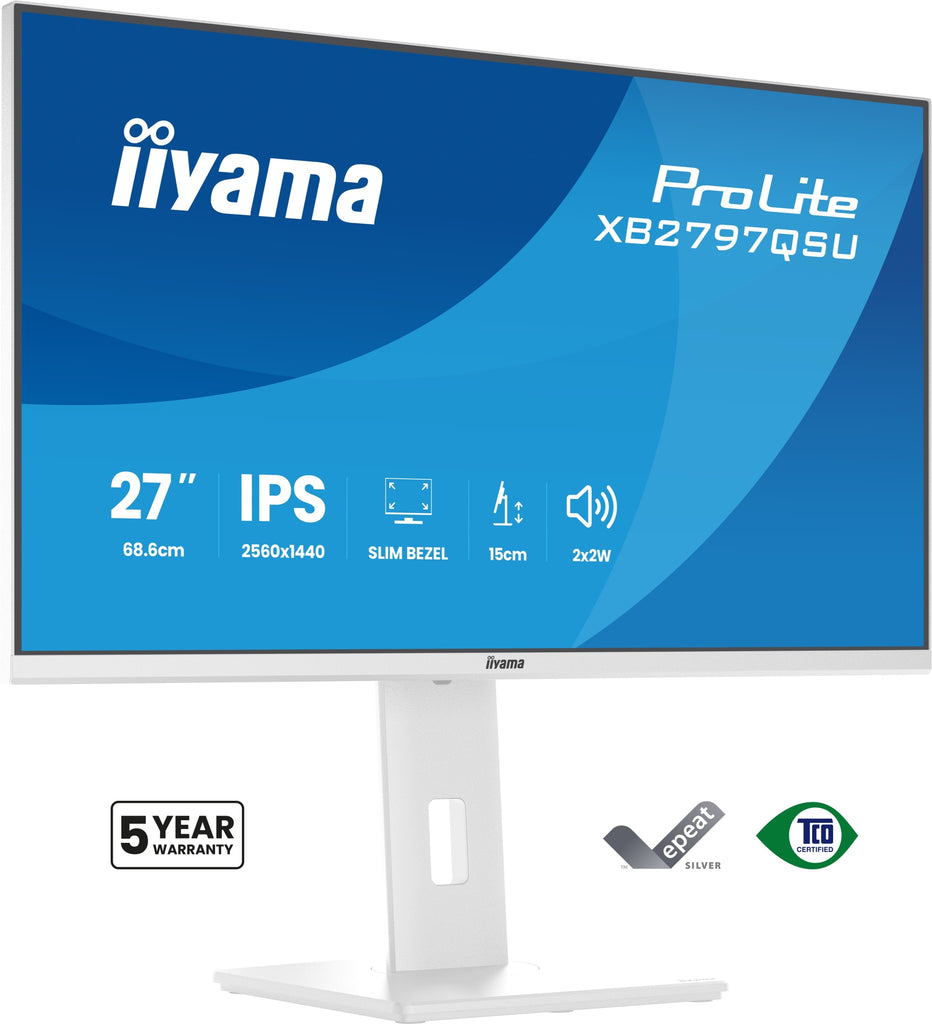 ProLite XB2797QSU-W1 pantalla para PC 68 6 cm (27") 2560 x 1440 Pixeles Quad HD LED Blanco