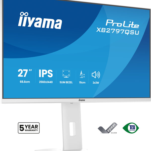 ProLite XB2797QSU-W1 pantalla para PC 68 6 cm (27") 2560 x 1440 Pixeles Quad HD LED Blanco