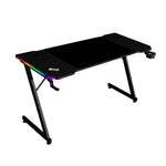 MGD-X140RGB  Mesa Gaming Ergonmica  Iluminacin ARGB con Mando  Fibra de Carbono  Alfombrilla XXL  Soporte Auriculares y Bebida  Gestin Cableado  Escritorio Gaming 140x60cm  Negro