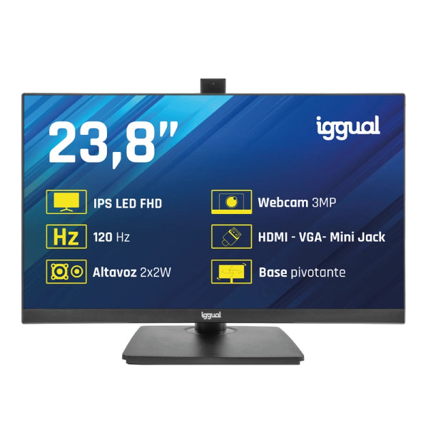 Monitor 23 8" IPS FHD 120Hz VGA HDMI webcam