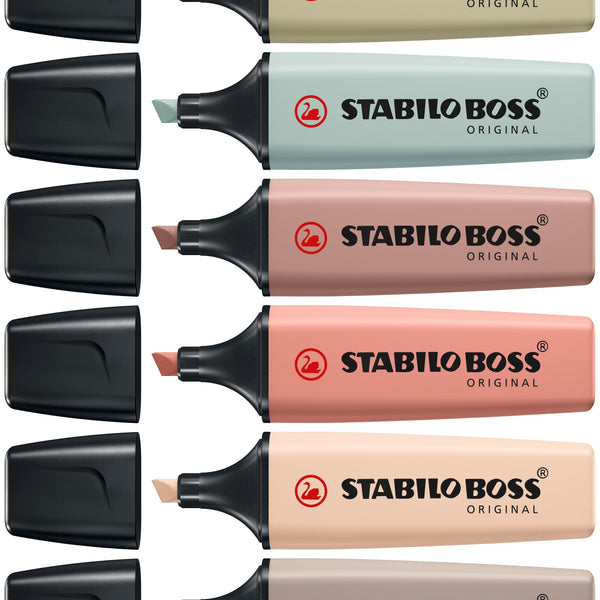 BOSS NatureColors marcador 6 pieza(s) Punta de cincel Negro  Bronce  Marrn  Verde  Gris  Verde claro