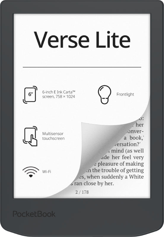 Verse Lite lectore de e-book Pantalla tctil 8 GB Wifi Gris