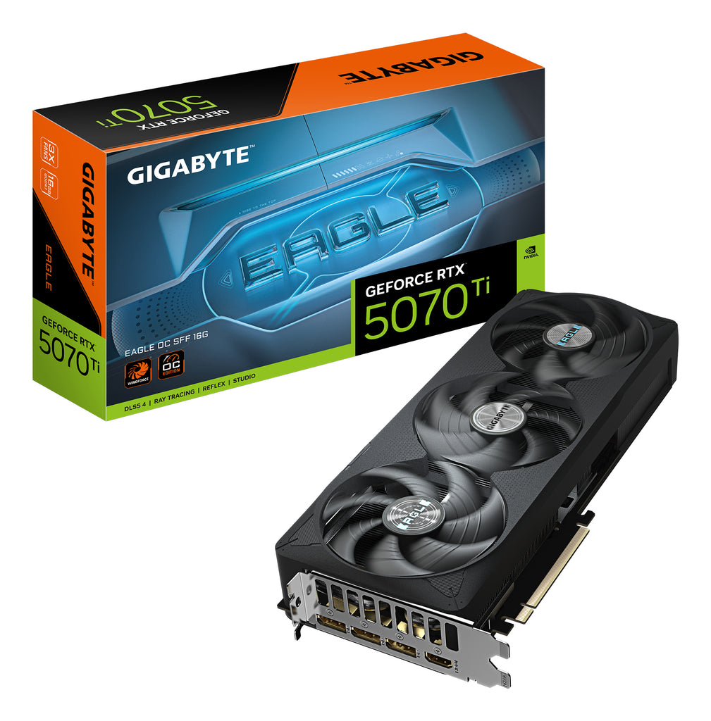 GeForce RTX 5070 Ti EAGLE OC SFF 16G Tarjeta Grfica - 16GB GDDR7  256 bits  PCI-E 5.0  2542 MHz Core Clock  3 x DP 2.1a  1 x HDMI 2.1b  NVIDIA DLSS 4  GV-N507TEAGLE OC-16GD