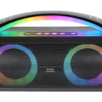 MS-PULSE  Altavoz Bluetooth Porttil 50W RMS  Iluminacin RGB  2 Drivers Activos 93mm + 2 Drivers Pasivos Ultra-Bass  Funcin Manos Libres  USB / MicroSD / AUX / FM  Asa y Correa  Negro