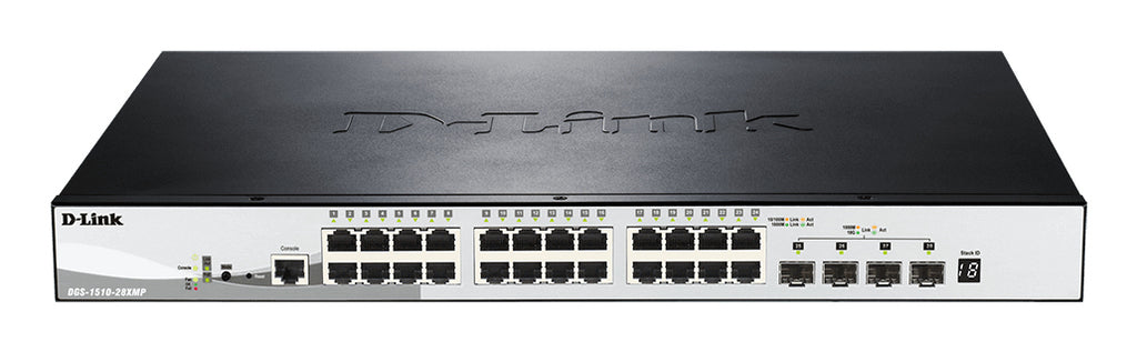 DGS-1510-28XMP Gestionado L2/L3 Gigabit Ethernet (10/100/1000) Energa sobre Ethernet (PoE) Negro  Gris