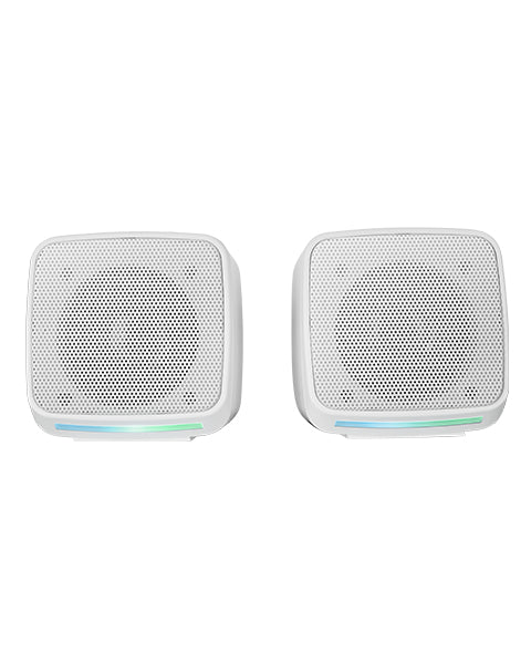 MS-PRO  Altavoces Compactos 10W  Iluminacin RGB Flow Dinmica  Altavoz PC con Caja de Control y Entrada Jack 3.5mm  Altavoces Gaming Compatibles con PC / Mac / Smartphone / Tablet  Blanco