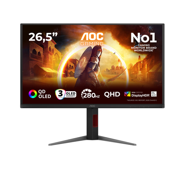 G4 Q27G4ZD pantalla para PC 67 3 cm (26.5") 2560 x 1440 Pixeles Quad HD QD-OLED Negro  Rojo