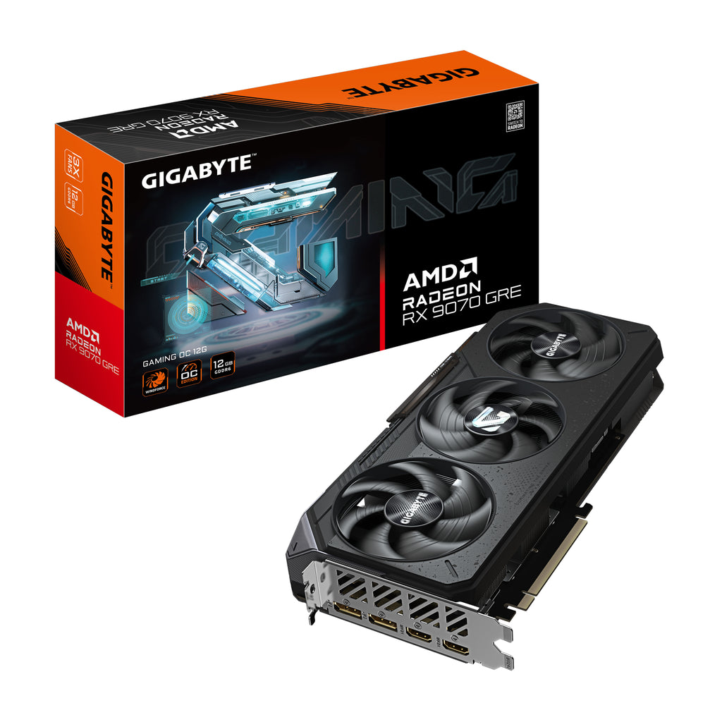 Radeon RX 9070 GRE GAMING OC 12G  Tarjeta grfica  12GB GDDR6  192bit  PCI-E 5.0  2920 MHz Core Clock  2  DisplayPort  2  HDMI  GV-R907GREGAMING OC-12GD