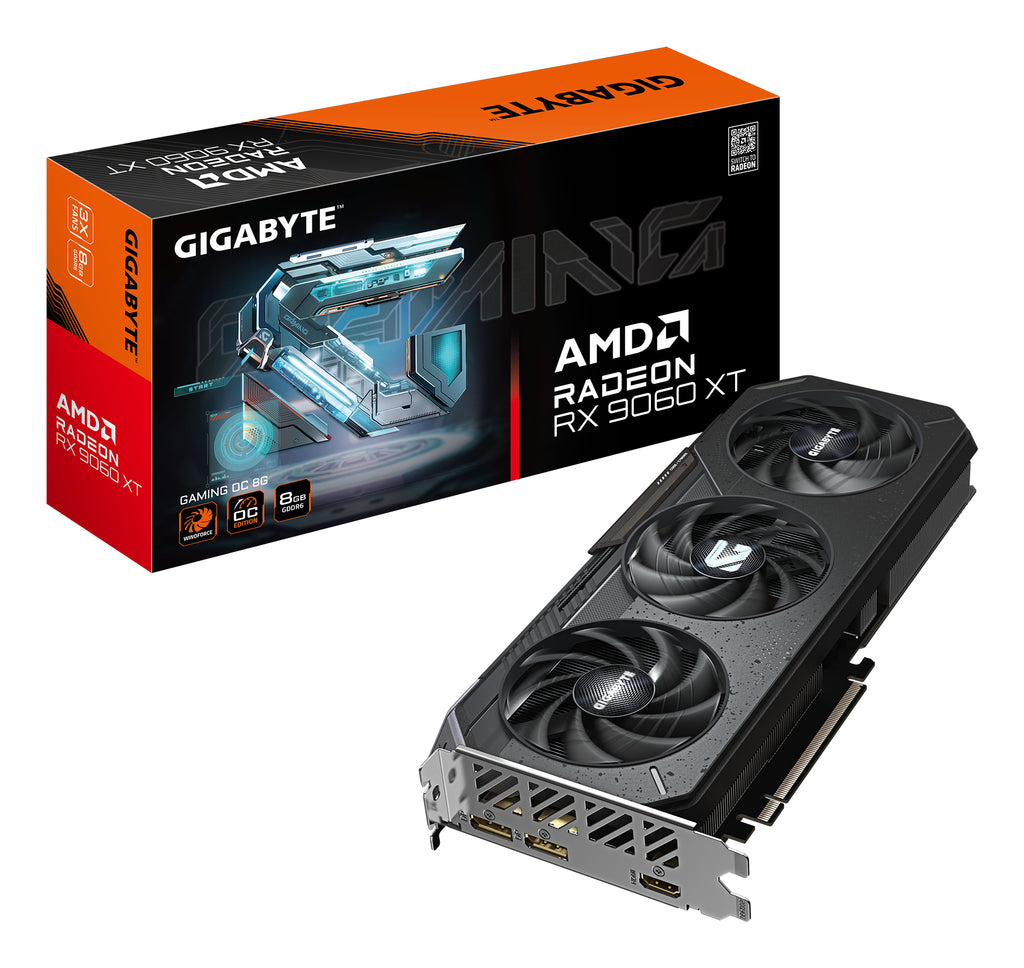 Radeon RX 9060 XT GAMING OC 8G Tarjeta Grfica - 8GB GDDR6  128bit  PCI-E 5.0  3320 MHz Frecuencia del ncleo  2 x DisplayPort  1 x HDMI  GV-R9060XTGAMING OC-8GD