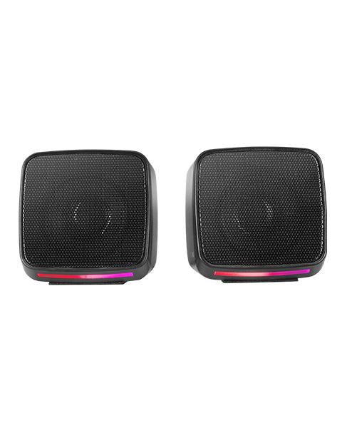 MS-PRO  Altavoces Compactos 10W  Iluminacin RGB Flow Dinmica  Altavoz PC con Caja de Control y Entrada Jack 3.5mm  Altavoces Gaming Compatibles con PC / Mac / Smartphone / Tablet  Negro